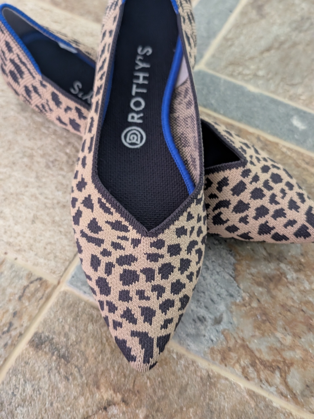 Rothy's Women's Leopard Pointed Flat - Beige/Taupe.Sz 9